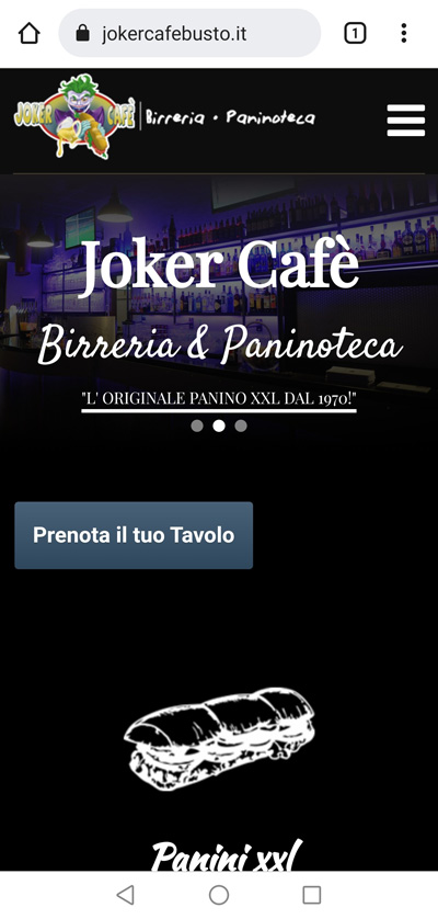 Realizzazione siti web: Sito Web jokercafebusto.it