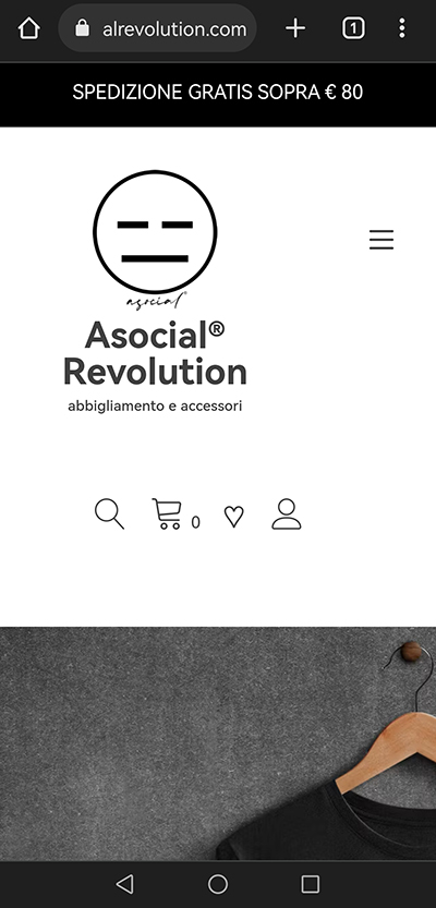 Realizzazione siti web: Sito Web Asocialrevolution.com - Abbigliamento e accessori